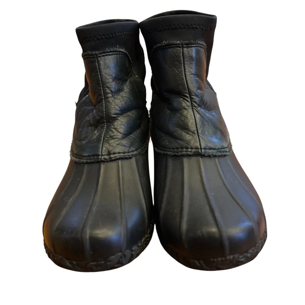 Loeffler Randall Hatley Duck Boot‎ Black Leather Size 8 GUC